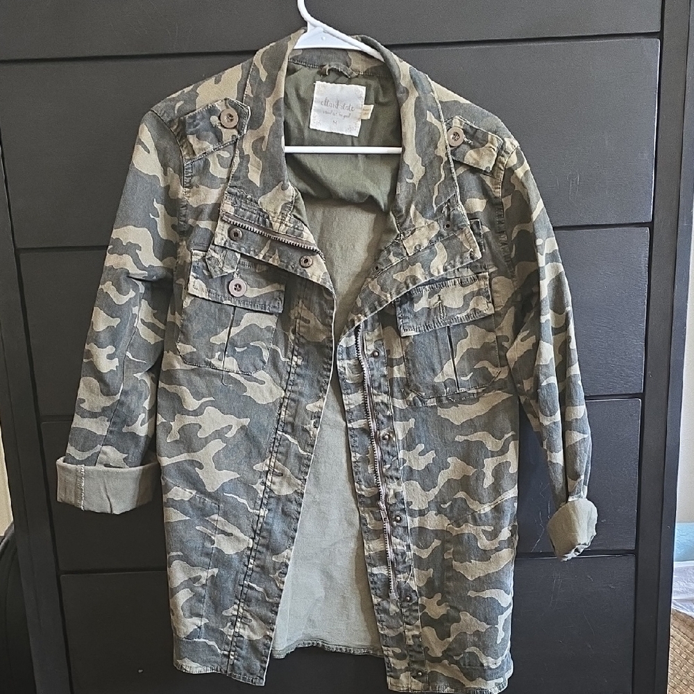 Altar'd State Green Camouflage Jacket